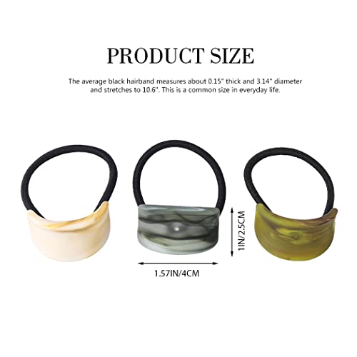 Brinie Acrylic Cuff Hair Ties Elastics Ponytail Holders Hair Bands Oval Hair Scrunchies Stretchy Hair Ropes Hair Accessories For Women And Girls (Pack Of 3) #TOP4