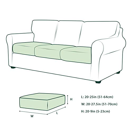 Image of CHUN YI 3Piece Stretch Couch Cushion Covers, Sofa Seat Slipcovers for Pets, Suitable for Armchair Loveseat Sofa with Spandex Jacquard Washable Fabric(3Piece,Yellow Green)