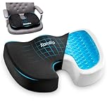 XomRo Cooling Gel Ergonomic Memory Foam Seat Orthopedic Coccyx Cushion Chair Tailbone Pain Relief Sciatica Back Hip Support Office Chair Car Gaming Wheelchair HARDNESS-FIRM (Body Weight: 70~120kg)