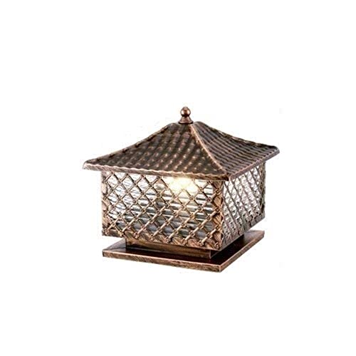QUSYZD Lampes d'extérieur européennes Traditionnelles, lampadaire en Verre IP55, lampadaire de Patio, Lampe de Colonne étanche, Lampe de Jardin en Aluminium pour pelouse, Lanterne,