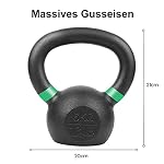 Kettlebell Rocky, Kugelhantel 4kg - 32kg aus massivem Gusseisen mit Pulverbeschichtung, Gewicht aus Cast Iron, Schwunghantel für Dein Krafttraining - Fitnessgerät für Zuhause – Bild 2