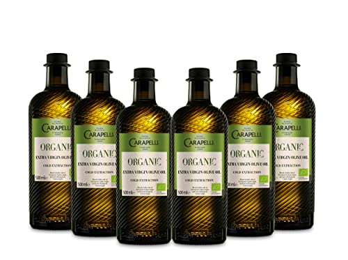 Carapelli Organic Extra Virgin Olive Oil, 6 x 500 ml