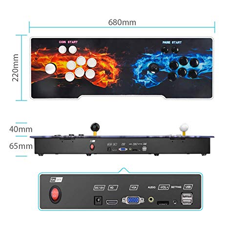 TAPDRA ARCADORA 3D Pandora's Box 7 Joystick and Buttons Arcade Console Machines for Home, 2670 Retro Classic Video Games All in One, Newest System with Advanced CPU, HDMI Output