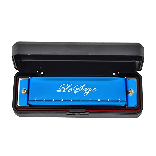 Lesage Blues Harmonica For Beginners Kids Adult 10 Hole Diatonic Harmonica Key Of Blue Harmonica Childrens Mouth Organ Harp Hermonica Armonica Gift #TOP3