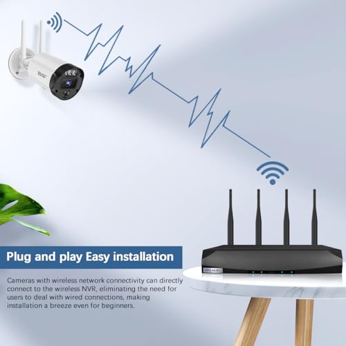 Security Wireless Network Video Recorder NVR System for Home Surveillance/Monitor Camera Systems,Built-in WiFi Recorders,Local Storage,Support 10-Channel, 3K 5MP Work with IP Cameras