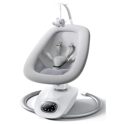 Momcozy CocoSway Baby Swing for Infants to Toddler, 3D-Motion Electric Baby Swing with 6 Motions & 4-Speeds, Remote Control, Infant Swing with 8 Preset Lullabies for Baby Boy Girl Up to 20 lbs