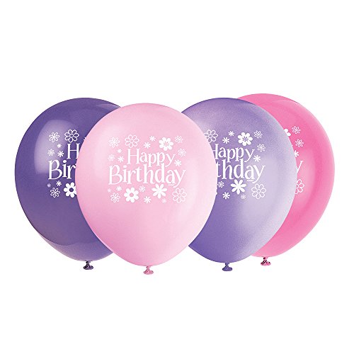 Birthday Blossoms Latex Balloons - 12
