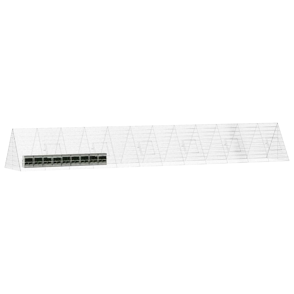 Kaninchenkäfig, silber, 650 x 100 x 85 cm, aus verzinktem Stahl, modernes Design, wasserdicht, für den Außenbereich, sicherer und wetterfester Unterschlupf für Garten oder Terrasse