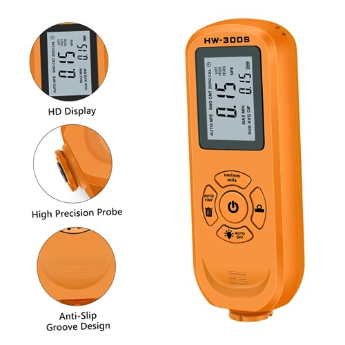 Homoyoyo 1set medidor portátil de espesor para recubrimiento de auto, medidor digital de pintura automotriz con pantalla de alta definición miniatura 3