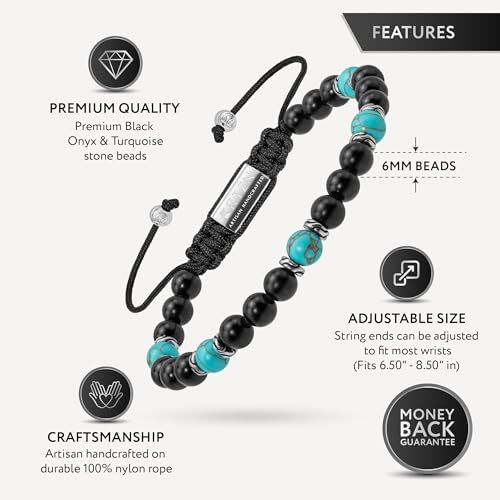 Pulsera para hombre RTZN de turquesa ajustable miniatura 3
