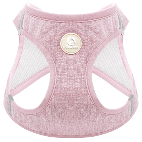 DOGWONG Dog Harness - Cotton Hemp Mesh Step in Vest Harness Pink GOG Harness for Small and Medium Dogs