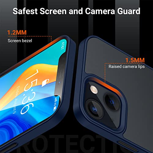 Image of Pikkme Back Cover | Defender Series | Shockproof | Full Camera & Drop Down Protection | Raised Edges | Super Soft-Touch | Bumper Case for iPhone 13 Mini (Blue)