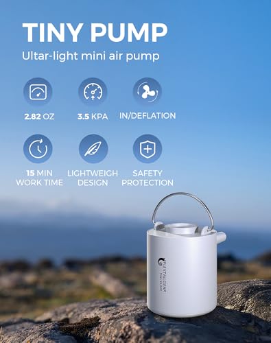Image of FLEXTAILGEAR Portable Air Pump for Inflatables, 2.82oz Classic Tiny Air Pump, Rechargeable Electric Air Pump to Inflate Deflate for Camping Gear Pool Floats Air Mattress