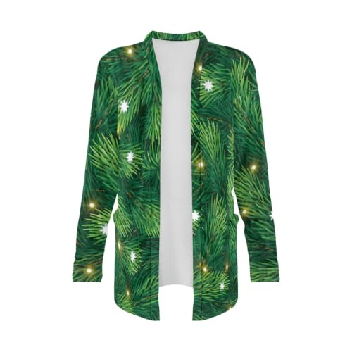 Image of Fall Maple Leaf Cardigan Sweaters for Women Long Sleeve Cardigan Soft Drape Open Front Dusters V-Neck Jackets Dressy