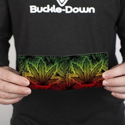 Buckle-Down Men's Bifold Wallet Weed, Multicolor, 4.0" x 3.5"4