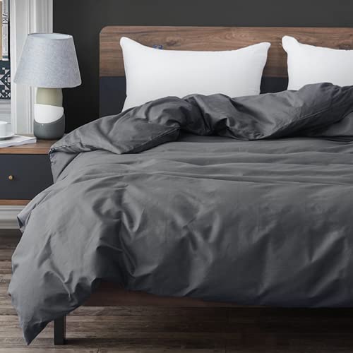Zonli Cotton Duvet Cover For Weighted Blanket (Grey, 60'' X 80'' ), Breathable Soft Duvet Cover Queen Size Removable Cooling Comforter Cover For All Season #TOP1