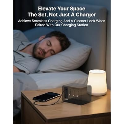 Gitryin 40W USB C Wall Charger with Built-in Retractable Cable, 2-in-1 Foldable Fast Charger Block, Travel Essentials Compatible for iPhone 17/16/15, iPad, Galaxy, Pixel, Black