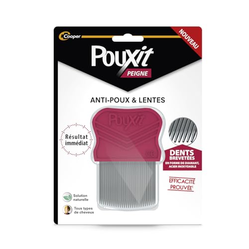 POUXIT - Peigne anti-poux et lentes en acier inoxydable - Méthode naturelle contre les poux et les lentes - Résultat immédiat