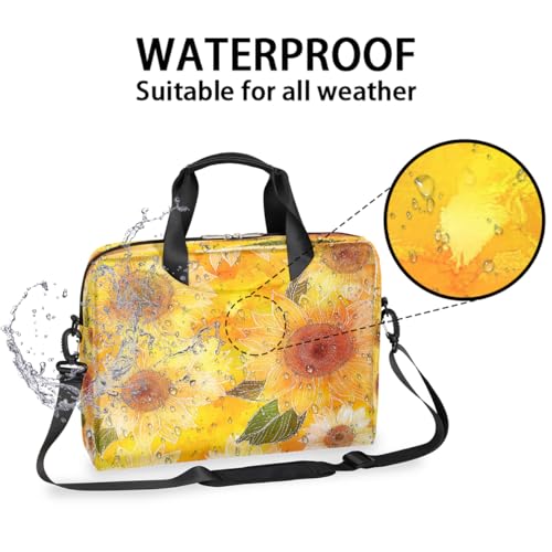Bolso para laptop 15.6 pulgadas con patrón girasoles miniatura 3