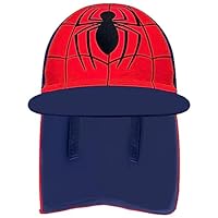 Gifts Treat Kids Legionärsmütze, UPF 50+ Sonnenschutz Badekappe Klappmütze im Spinnenmuster für Kinder, schnelltrocknende Jungen-Sonnenmütze mit Nackenschutz für Strand und Meer, Spinne, 4-6 Jahre