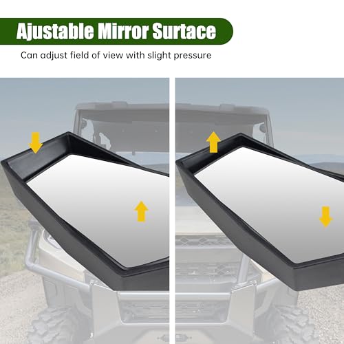 CUSAUTV Adjustable Side Rearview Mirrors Compatible with 2018-2024 Polaris Ranger XP 1000/ Crew XP 1000 Accessories High-Definition Folding Rear View Side Mirrors 2PCS
