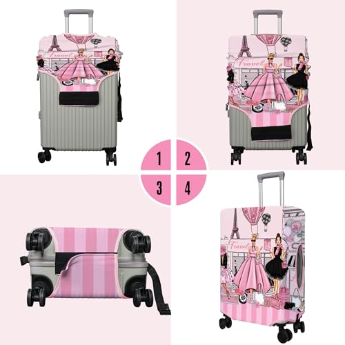 Travel Luggage Cover Suitcase Protector Fits 18-32 Inch Wheel Covers PatternedTravel Related Items Flower Luggage Protector Elastic S3