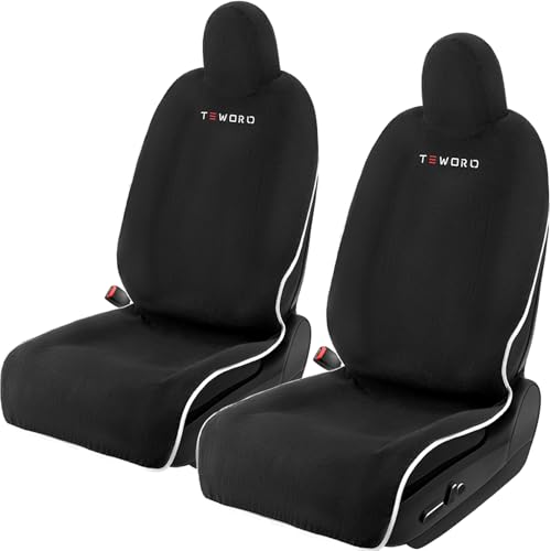 Premium Microfiber Towel Tesla Model Y Juniper/3 Seat Cover, Waterproof | Sweatproof | Machine Washable | Non-Slip, Seat Protector for Tesla Model 3/Y 2016-2026 Interior Accessories - (2Pack, Black)