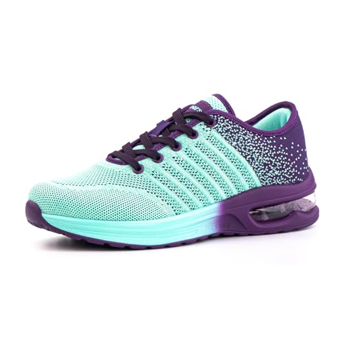 Hitmars Laufschuhe Damen Turnschuhe Sportschuhe Joggingschuhe Straßenlaufschuhe Outdoor Fitness Atmungsaktiv Leichte Freizeitschuhe Sneaker Damen Violett MN1 Größe 37EU