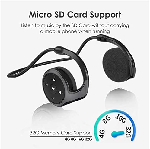SAKU Bluetooth Wireless Headphone, Bluetooth 5.0 Neckband Around Head Headphones, Lightweight Foldable Wireless Sports Sweatproof Headset