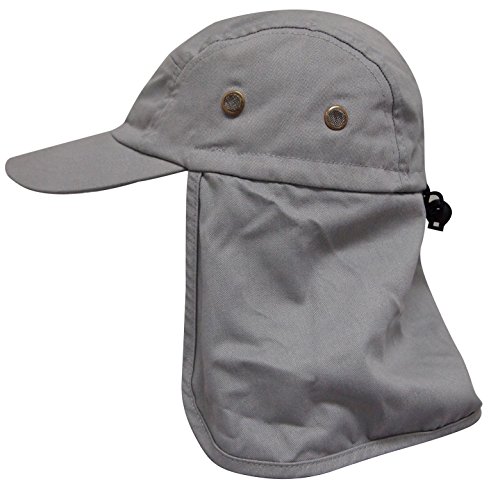 AshopZ Fishing Cap Safari Hat Sun Protection Outdoors Neck Flap Cap Grey