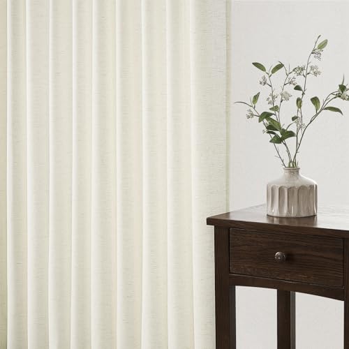 Natural Light Filtering Privacy Curtains 84 Inches Long for Living Room Windows Semi Sheer Curtains Soft Linen Texture Panels for Patio Sliding Glass Door Modern Boho Room Decor 52“Wx84 L Natural by Drapenova - Used condition - Image 5