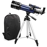 revestimiento multicapa EOTECK Telescopio Refracción Astronómica 70mm Hd Lente óptica de vidrio totalmente recubierta Trípode portátil Almacenamiento de viaje al aire libre para Beg(observación al aire libre)