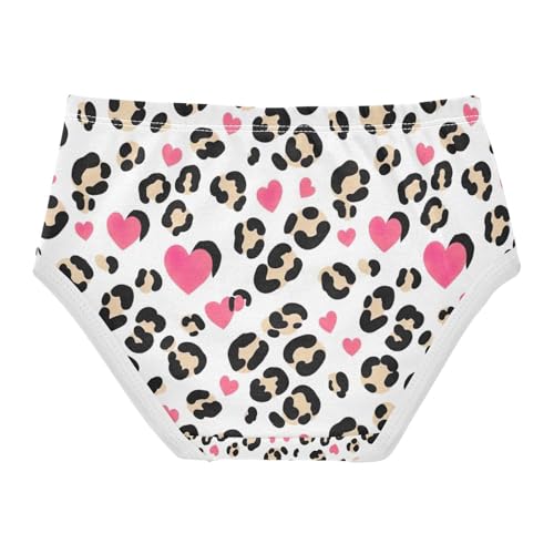 Black Beige Leopard Spots Toddler Girls Panties, Cotton Underwear Girls, 2T–8 Years2