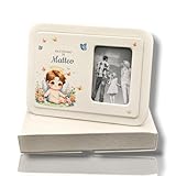 oggettando Portafotos marco de mesa para ceremonias personalizables en caja de regalo, aniversario y árbol (angelito)