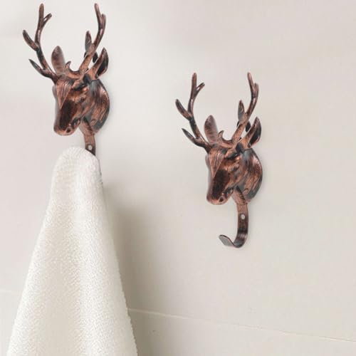 Porte-manteau mural en forme de cerf avec crochets pour clés - 5