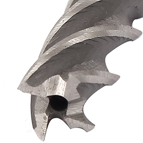 Image of uxcell 7.9mmx7.9mmx26mmx64mm Machining Cutting Tool Helical Groove 4 Flute Straight Shank Milling Cutter End Mill