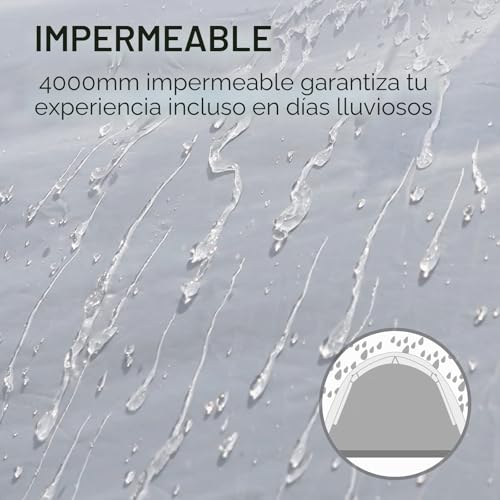 Miniatura 7 de Portal Tienda De Campaña 4 Hombre Negro Al Aire Libre Con Dormitorio, Tienda De Campaña Compacta De 4000 Mm, Poliuretano, Impermeable, Ligera Y Fácil Para Acampar, Senderismo, Picnic, Jardín