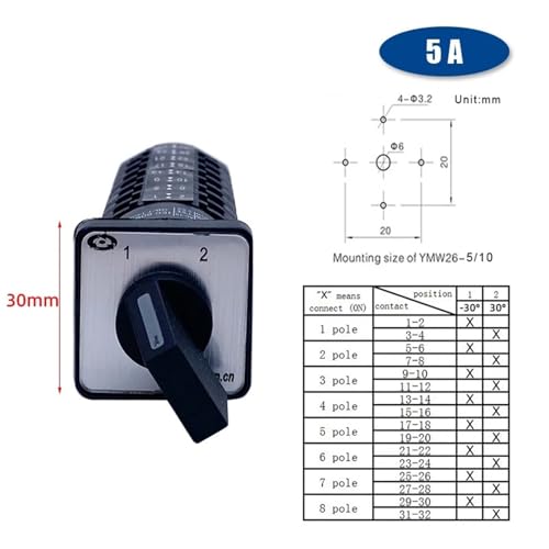 Commutateur rotatif pour changer de source électrique sans coupure 5A - 2
