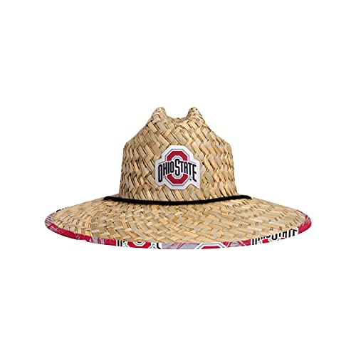 Image of FOCO Men's NCAA College Team Logo Floral Straw Sun Hat