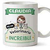 MUGFFINS Tazas Personalizadas para VETERINARIA mujer - En Español - Eres increíble - Kawaii - 11 oz / 330 ml - Regalo Personalizable original y divertido
