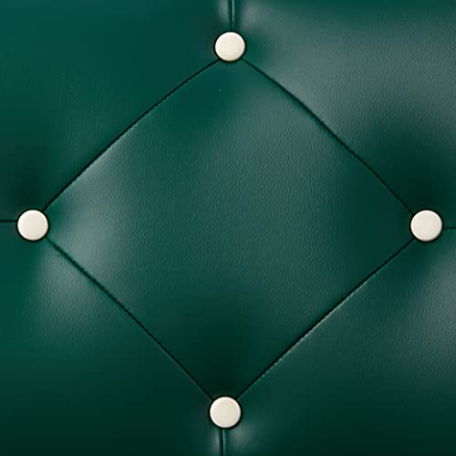 Richardson Seating Chrome Diner Chair With Button Tufted Back And Box Seat, Green, 2" #TOP5