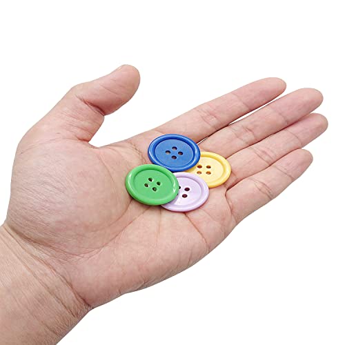 1 Inch Buttons 4 Holes Round Buttons 25Mm For Diy Sewing Craft, Multicolor 100 Pcs #TOP2