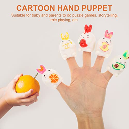 Toyvian 5pcs de desenho animado fantoches de coelho fantoches de dedo contando fantoches de dedo fan