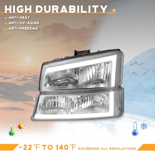 Image of WEELMOTO LED Headlights Assembly for 2003-2007 Chevy Silverado