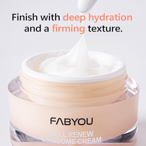 FABYOU Cell Renew Liposome Facial Cream 1.69 fl oz - Anti-Aging EGF Stem Cell Moisturizer for Face with 6GF (50,000ppm), Peptides & Ceramide, Korean Skin Care for Deep Hydration & Firming