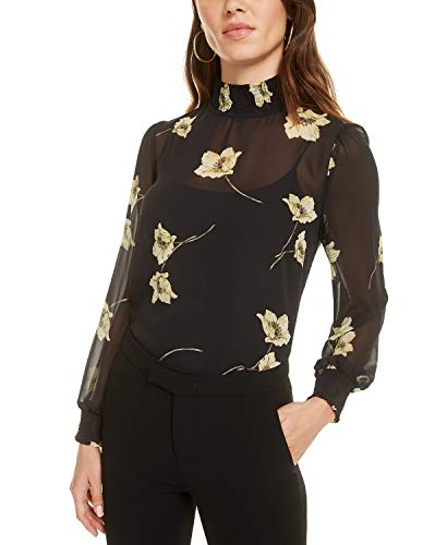 Bar Iii Smocked Chiffon Blouse Floating Flower Xxl #TOP17