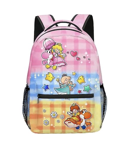 Brainy Princess Backpack 16 Cute Pink Pretty Girls Women Peach Daisy Rosalina Cartoon (Princess Pink)