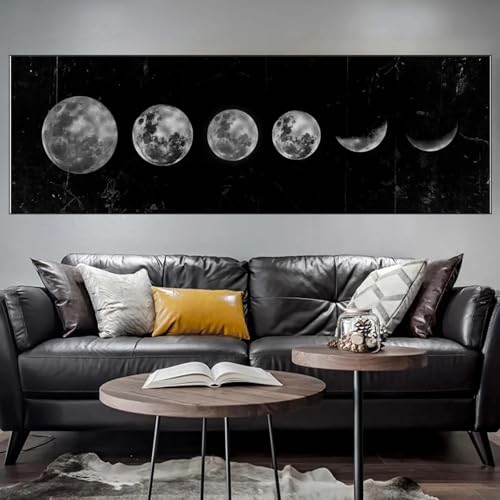 Image abstraite or et noir lune pour habiller un grand mur vide