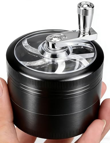 2.5 inch Spice Grinder for Kitchen Seasoning 2.5 inch Aluminum with Handle(Black)