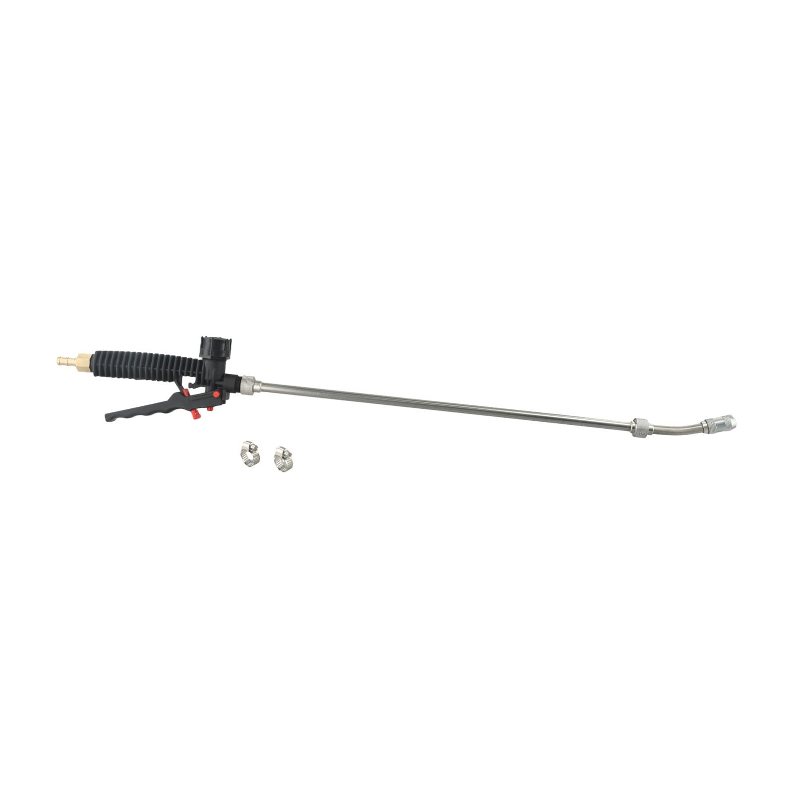 FACAIIO 29 Inch for Stainless Steel Sprayer Wand with 3/8 Inch Brass Barb, Lockable Lever and Adjustable Nozzle for Garden Hose